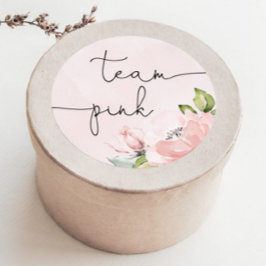 Adesivo Redondo Sexo rosa-claro revelador da equipe garota, rosa-d