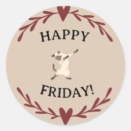 Adesivo Redondo Sexta-feira feliz