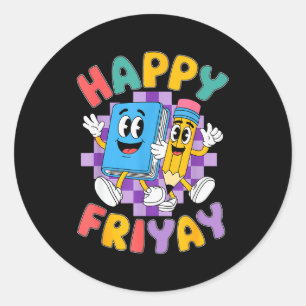 Adesivo Redondo Sexta-feira Feliz Friyay Sexta-feira Feliz Fri Yay
