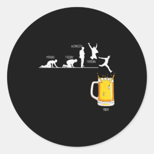 Adesivo Redondo Sexta-feira Fim de Semana Cerveja Álcool Festa Fér