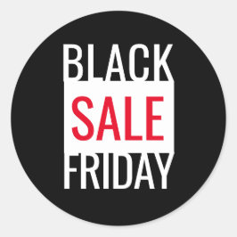 ADESIVO REDONDO SEXTA-FEIRA NEGRA VERMELHO BRANCO