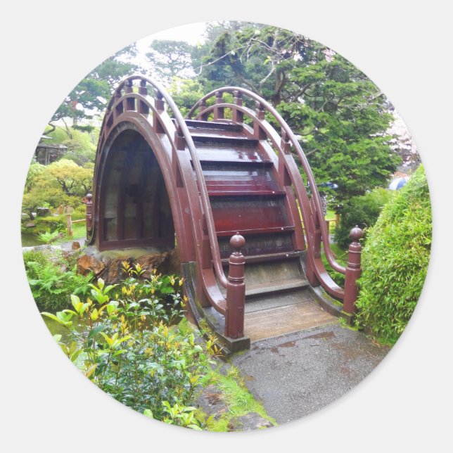 Adesivo Redondo SF Japonês Tea Garden Drs Bridge #3 Stickers (Frente)