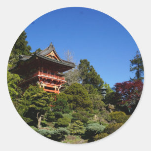 Adesivo Redondo SF Japonês Tea Garden Gate Stickers