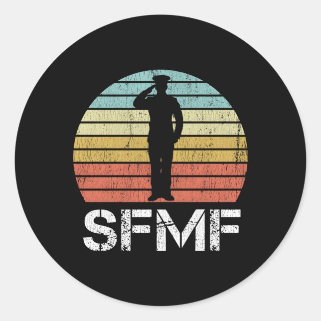Adesivo Redondo Sfmf Milgang Exército Americano Motto Sfmf (Frente)
