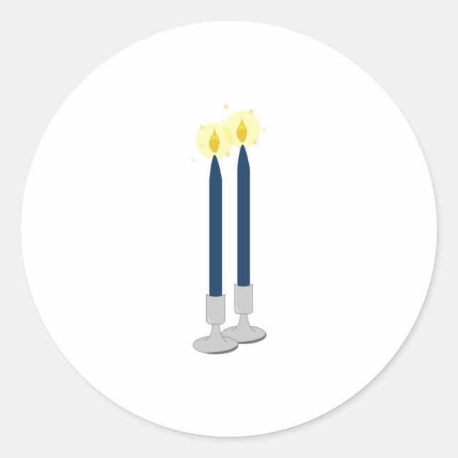 Adesivo Redondo Shabbat Candle (Frente)