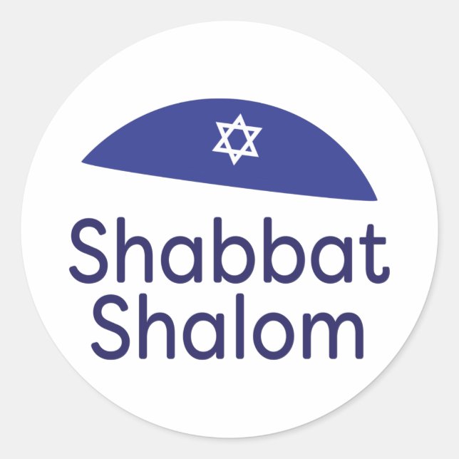 Adesivo Redondo Shabbat Shalom Sticker (Frente)