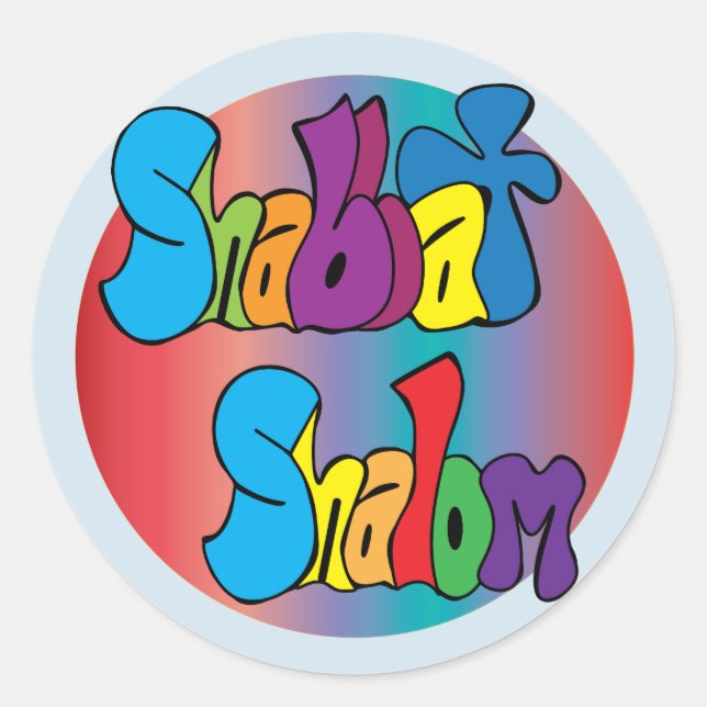 Adesivo Redondo Shabbat Shalom Stickers (Frente)