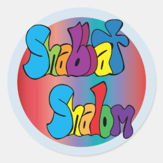 Adesivo Redondo Shabbat Shalom Stickers