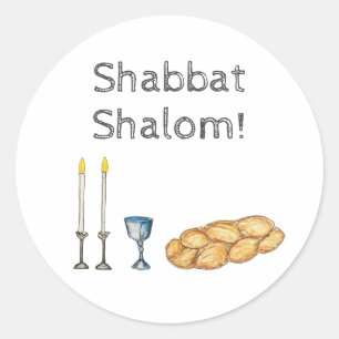Adesivo Redondo Shabbat Sketch Sticker
