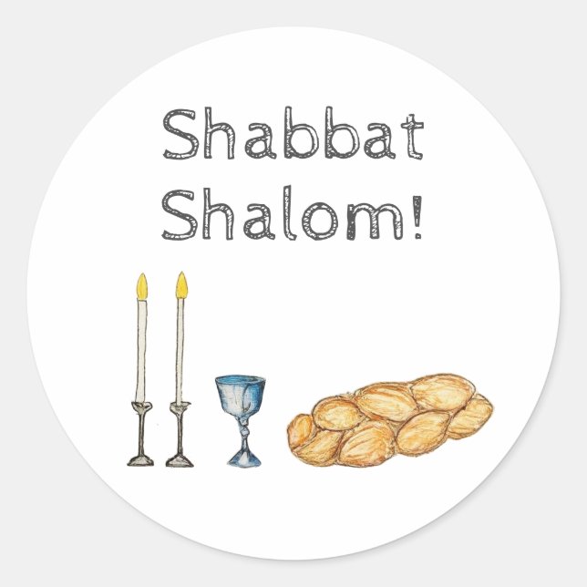 Adesivo Redondo Shabbat Sketch Sticker (Frente)