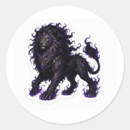 Adesivo Redondo Shadow Lion Sticker