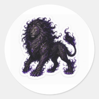 Adesivo Redondo Shadow Lion Sticker
