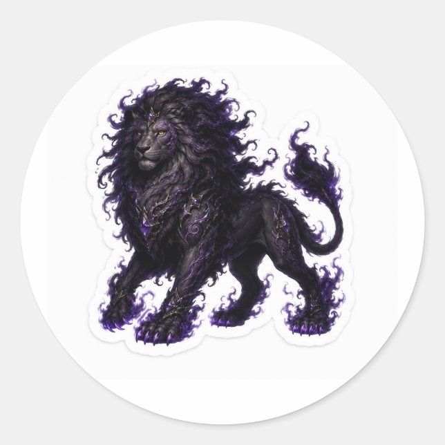Adesivo Redondo Shadow Lion Sticker (Frente)