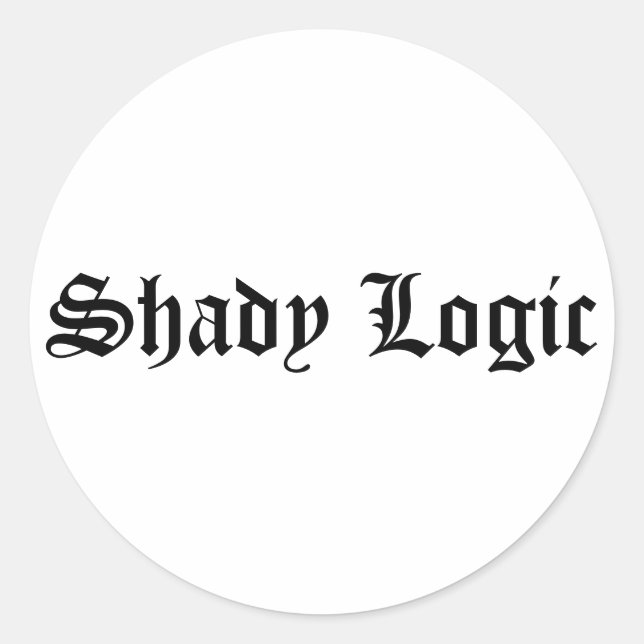 Adesivo Redondo Shady Logic Sticker 2 (Frente)