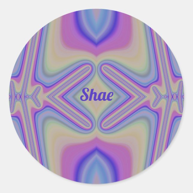 Adesivo Redondo SHAE ~ Pastel Shades Fractal ~ Personalizado (Frente)