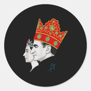 Adesivo Redondo Shah e farah pahlavi javid shah 