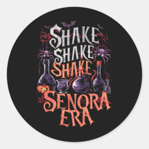Adesivo Redondo Shake Senora Era Retro Vintage Halloween Spooky Se