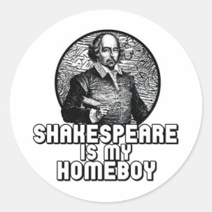 Adesivo Redondo Shakespeare é meu ficar em casa