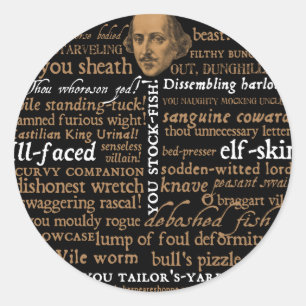 Adesivo Redondo Shakespeare Insults Collection