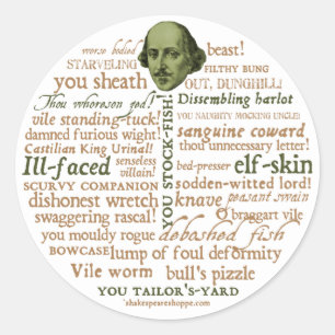 Adesivo Redondo Shakespeare Insults Collection