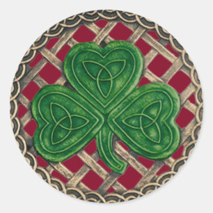 Adesivo Redondo Shamrock and Celtic Knokers Stickers Red
