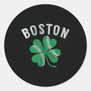 Adesivo Redondo Shamrock Baseball Clover Boston Dia de São Patríci