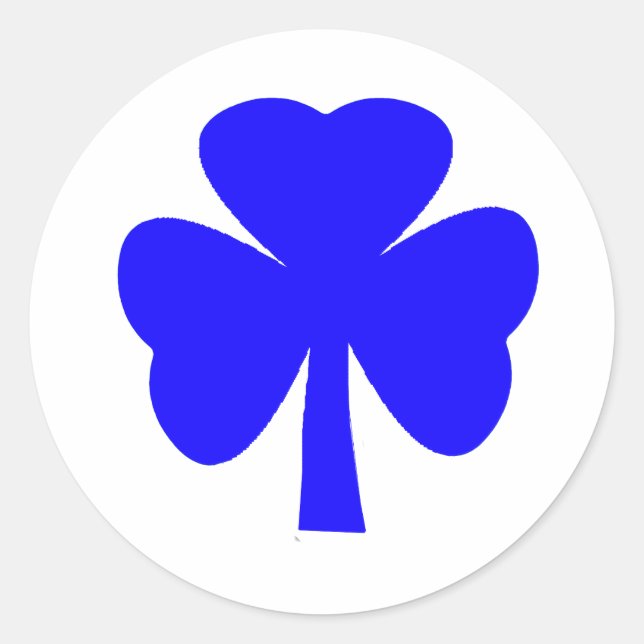 Adesivo Redondo Shamrock Blue O MUSEUM Zazzle Dons (Frente)