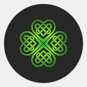 Adesivo Redondo Shamrock Celtic Knot Irish C Células de Dia de São