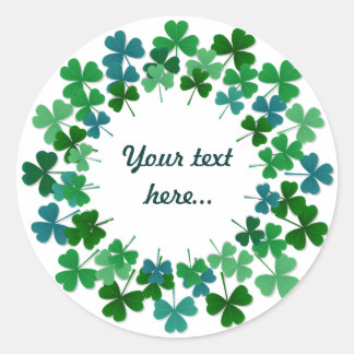 Adesivo Redondo Shamrock Circle  Custom Text