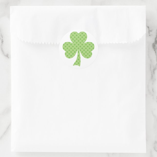 Adesivo Redondo Shamrock com Ruas de Bolinhas. (Bolsa)