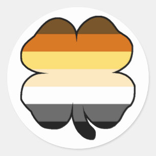 Adesivo Redondo Shamrock de bandeira do Gay Bear