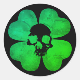Adesivo Redondo Shamrock do crânio Spooky