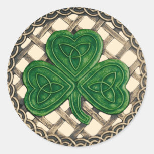 Adesivo Redondo Shamrock E Nódulos Célticos