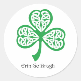 Adesivo Redondo Shamrock Erin Go Bragh com nós celtas