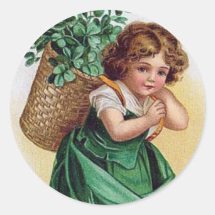 Adesivo Redondo Shamrock Girl - Sticker