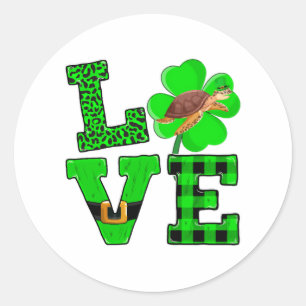 Adesivo Redondo Shamrock Green Xadrez Amar Turtle Rua De Patrick