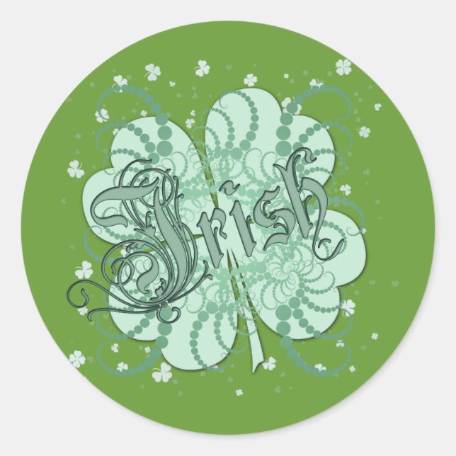 Adesivo Redondo Shamrock irlandês (Frente)