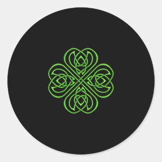 Adesivo Redondo Shamrock Irlandês - Knotwork Celta Verde