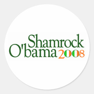 Adesivo Redondo Shamrock Obama 2008