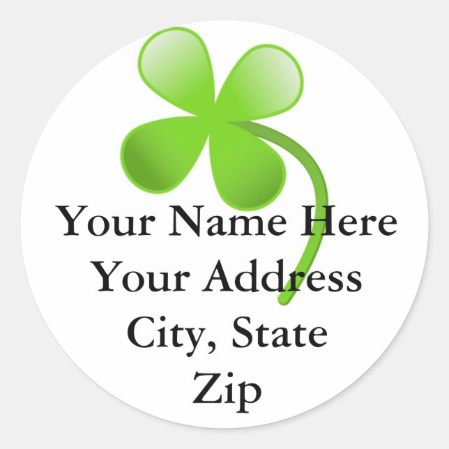 Adesivo Redondo Shamrock Return Address Lable (Frente)