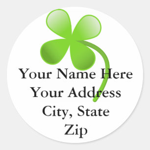 Adesivo Redondo Shamrock Return Address Lable