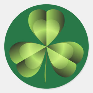 Adesivo Redondo Shamrock Three Leaf Clover Graphic
