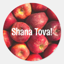 Adesivo Redondo Shana Tova Apple Stickers