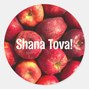 Adesivo Redondo Shana Tova Apple Stickers