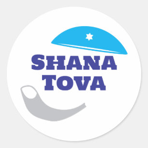 Adesivo Redondo Shana Tova - kippah e Shfar
