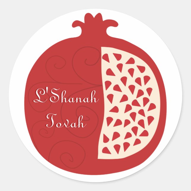 Adesivo Redondo Shanah Tovah Rosh Hashanah Ano Novo (Frente)