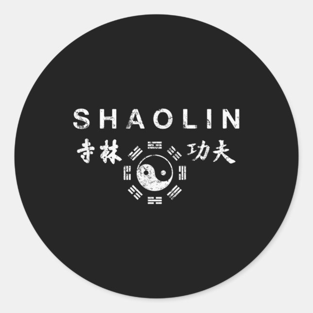 Adesivo Redondo Shaolin Kung Fu Artes Marciais Chinesas (Frente)