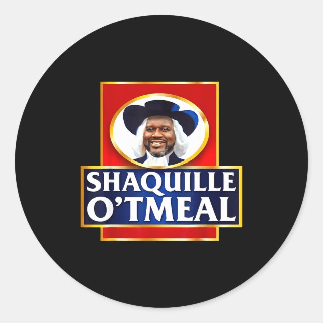 Adesivo Redondo Shaquille Oatmeal Funny Meme  (Frente)
