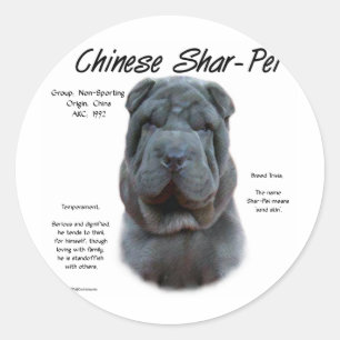 Adesivo Redondo Shar Pei Azul Chinês, História, Sharpei, Shar-pei
