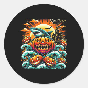 Adesivo Redondo Shark Halloween